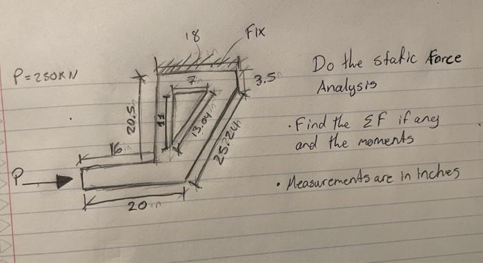 Solved Do the static Farce Analysis - Find the ∑F if any and | Chegg.com