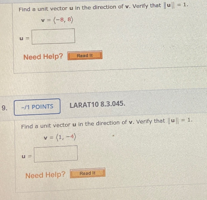 Solved Find a unit vector u in the direction of v. Verify | Chegg.com