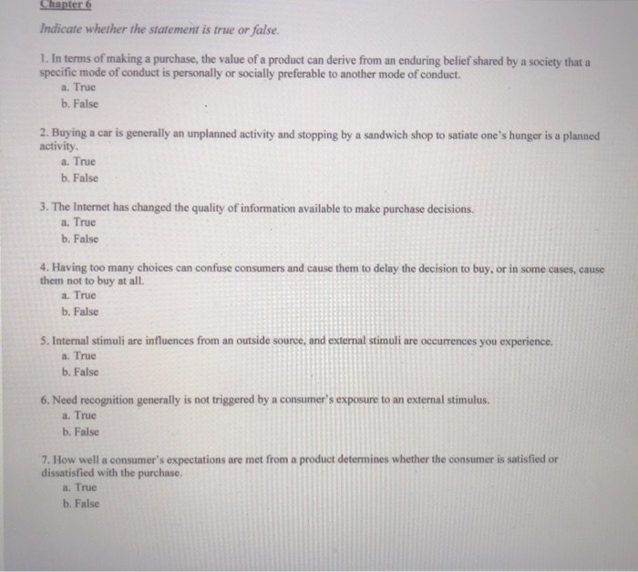 Solved Chapter 1 Indicate whether the statement is true or | Chegg.com