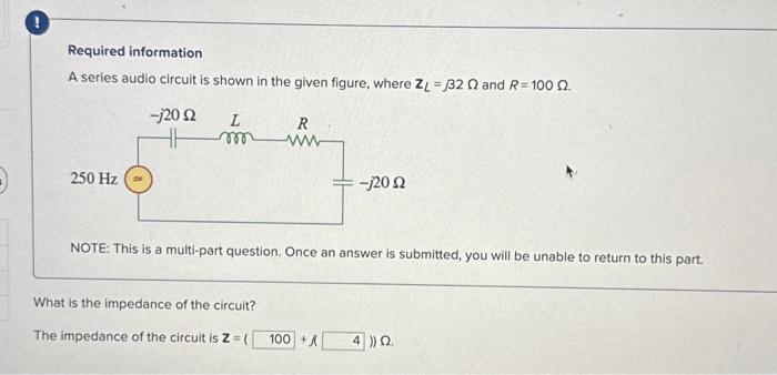 Solved Required Information A Series Audio Circuit Is Shown | Chegg.com