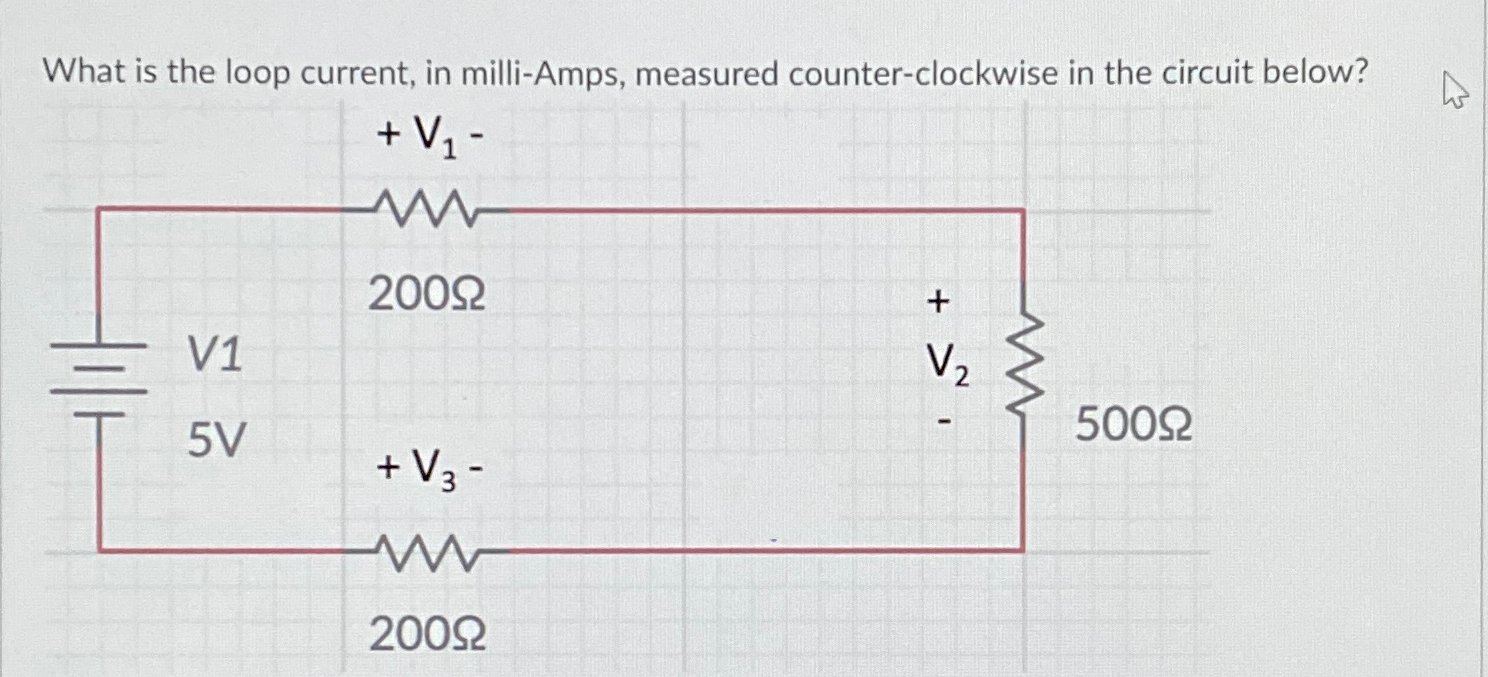 Solved What is the loop current, in milliAmps, measured