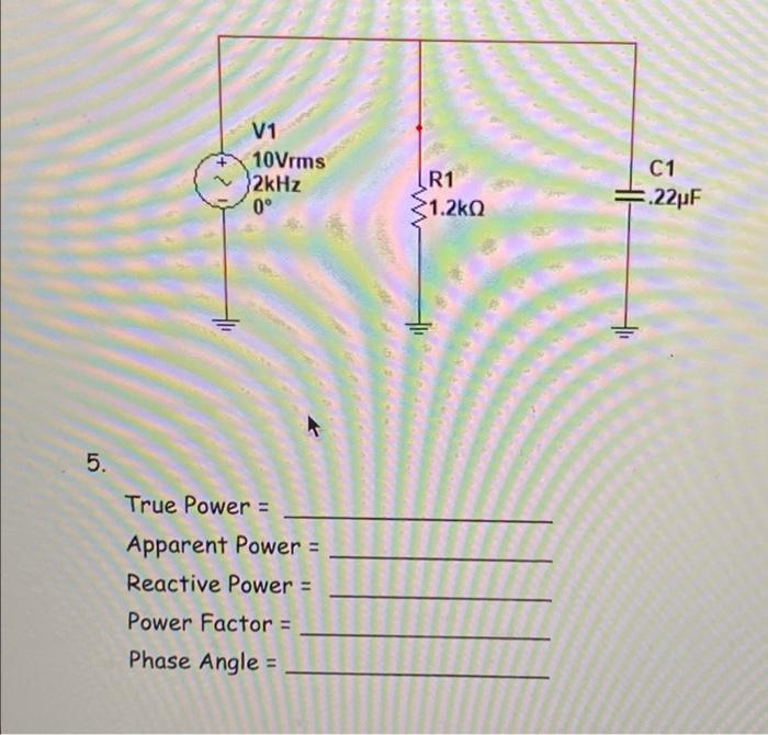 Solved True Power = Apparent Power = Reactive Power = Power