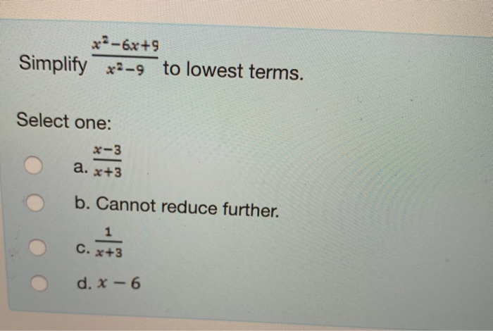 Solved a2-3a Simplify a-8a2+ 12a to lowest terms. Select | Chegg.com