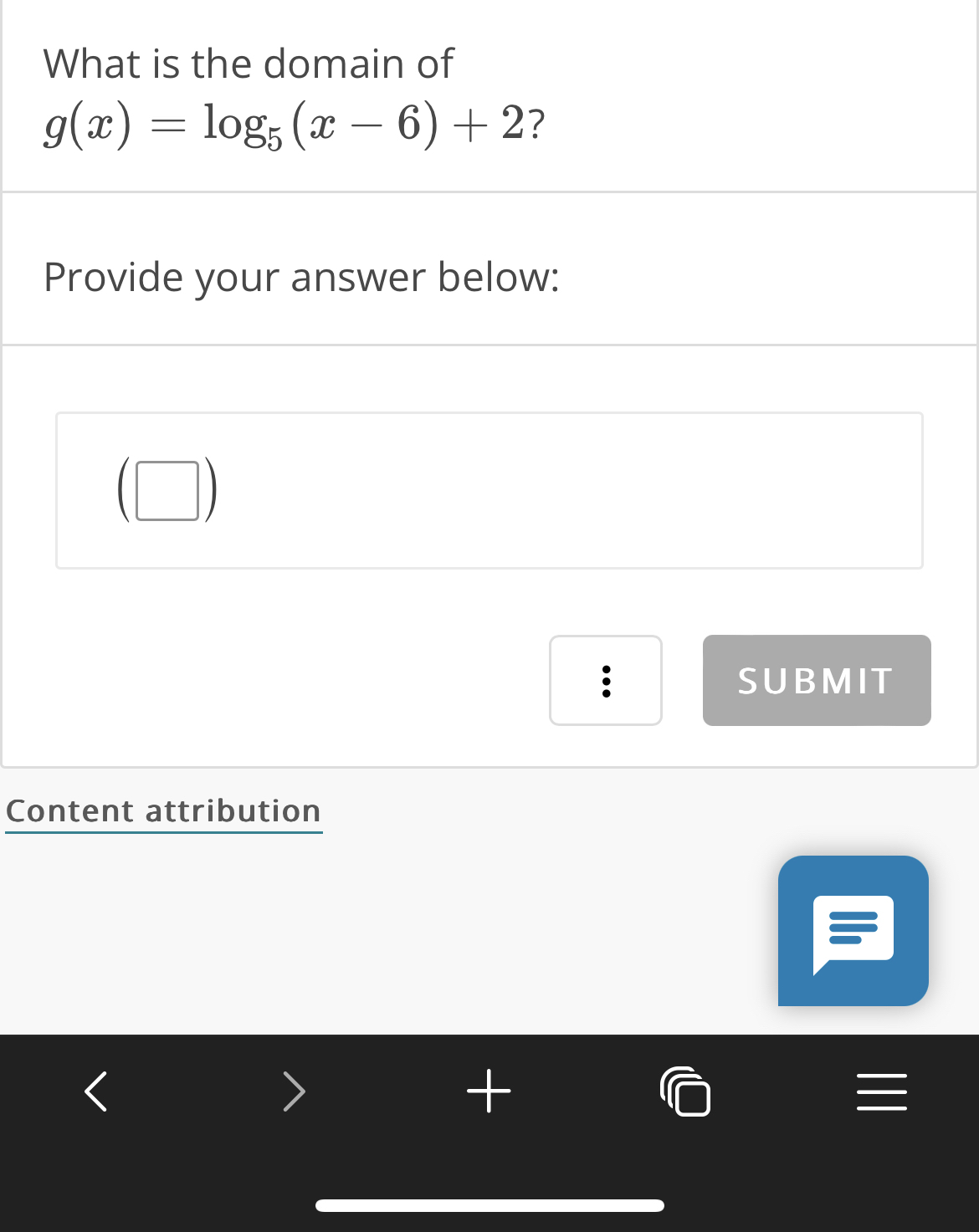 solved-what-is-the-domain-ofg-x-log5-x-6-2-provide-your-chegg