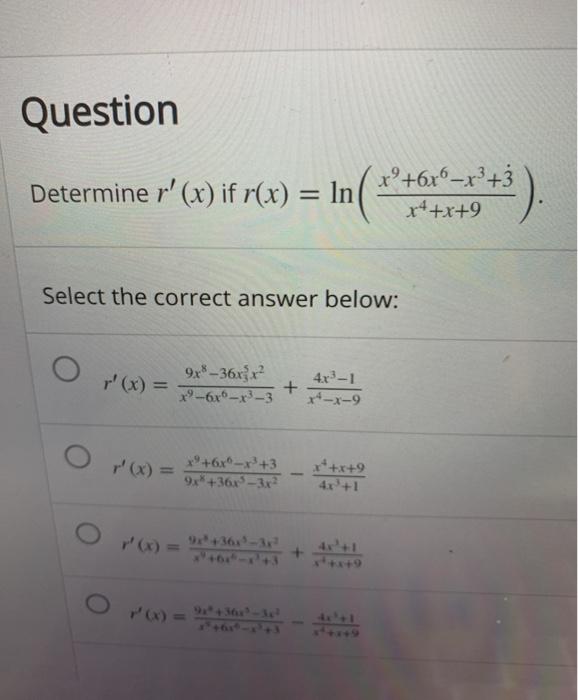Solved Question X9 6x6 X3 3 Determine R X If R X Chegg Com