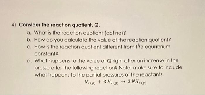 Solved 1) Consider The Reaction Below: | Chegg.com