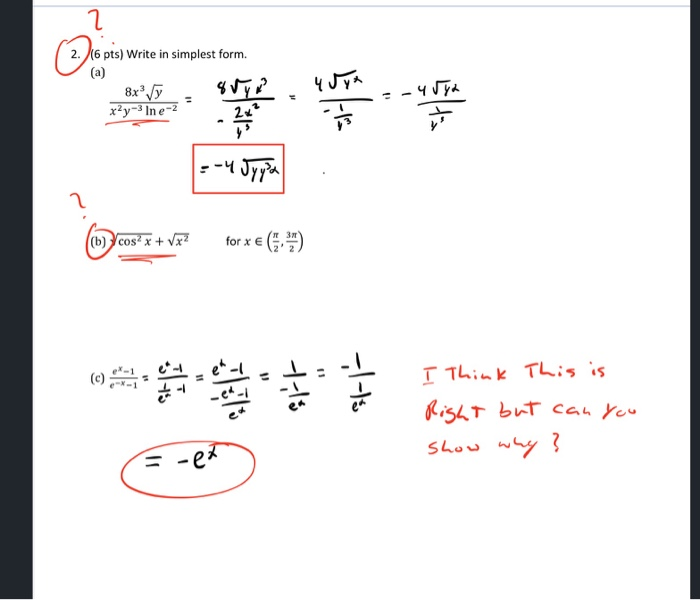 Solved 2 0216013 2.6 pts) Write in simplest form. { Sys 8x / | Chegg.com