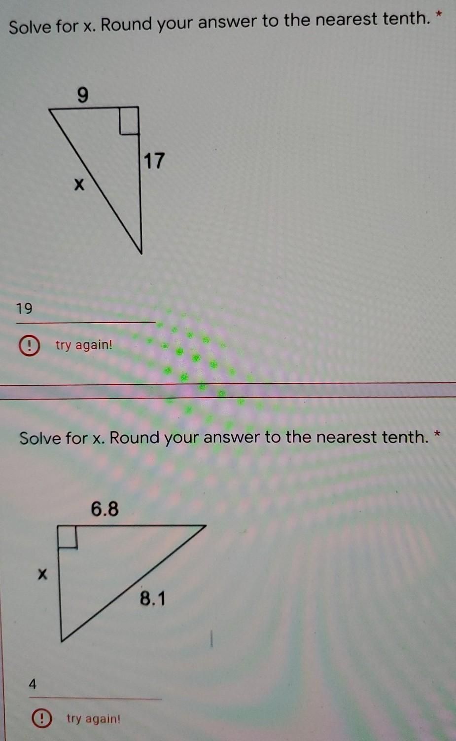 Solved Solve for x. Round your answer to the nearest tenth. | Chegg.com