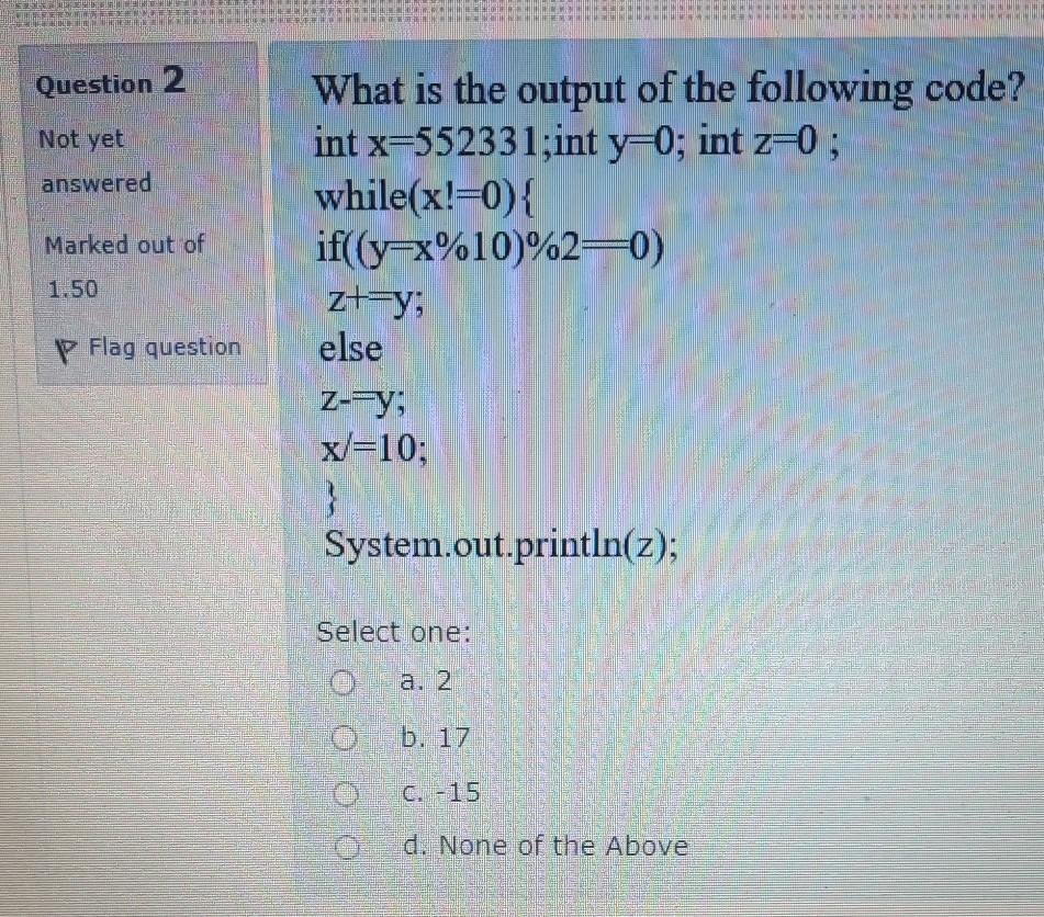 Solved WW WHITE Question 2 Not yet answered Marked out of | Chegg.com