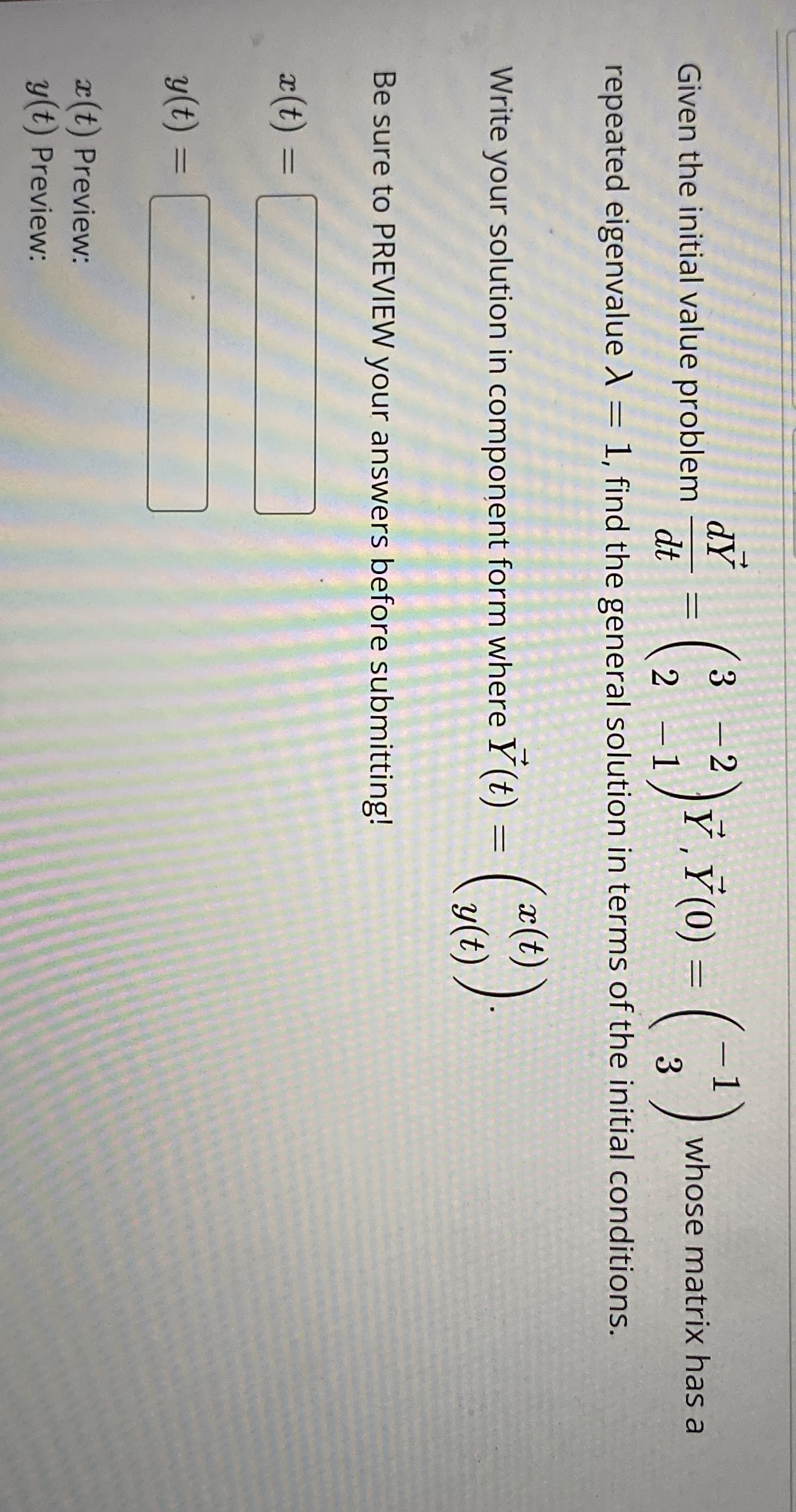 Solved Given the initial value problem | Chegg.com