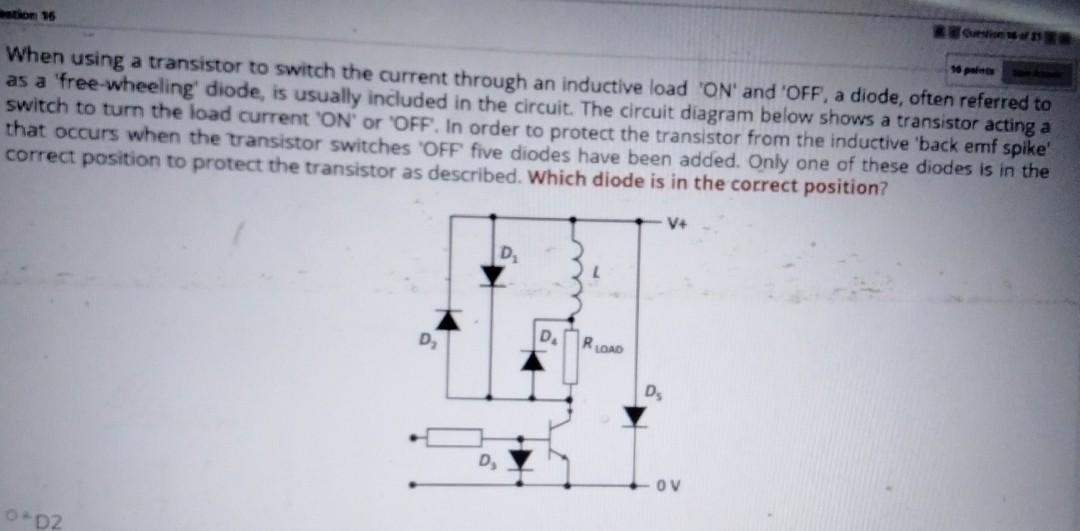 Solved to 16 paine When using a transistor to switch the | Chegg.com