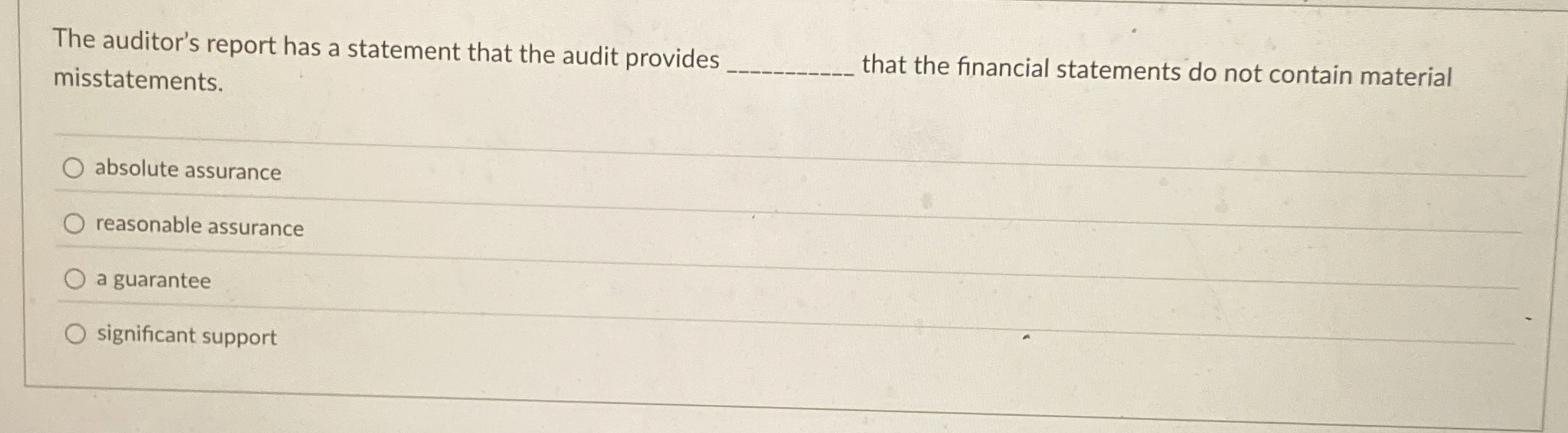 The auditor's report has a statement that the audit | Chegg.com