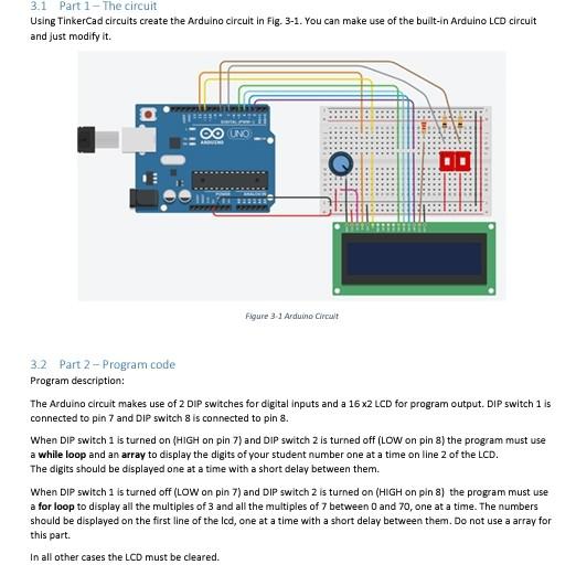 Solved 3.1 Part 1 - The circuit Using Tinkercad circuits | Chegg.com