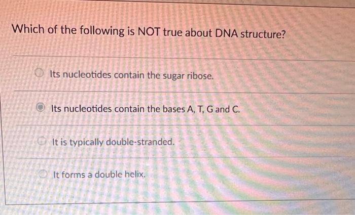 Solved Which of the following is NOT true about DNA | Chegg.com