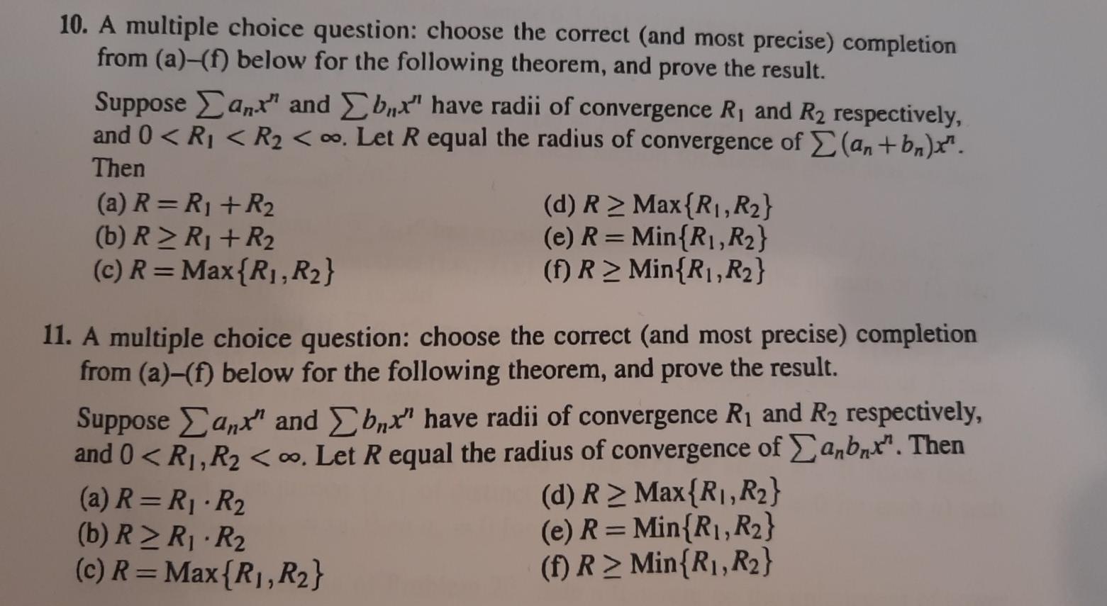 Solved 10. A multiple choice question: choose the correct | Chegg.com