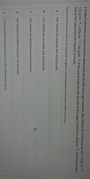 Solved A student performs an experiment to determine the | Chegg.com