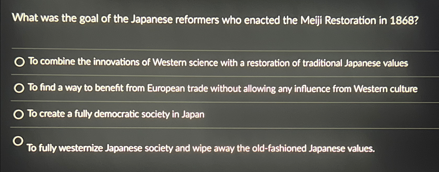 Solved What was the goal of the Japanese reformers who | Chegg.com