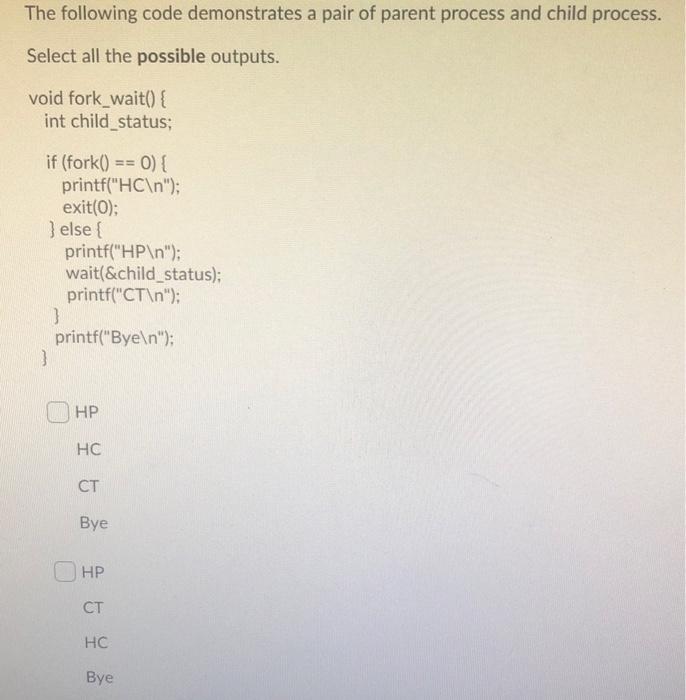Solved The following code demonstrates a pair of parent | Chegg.com