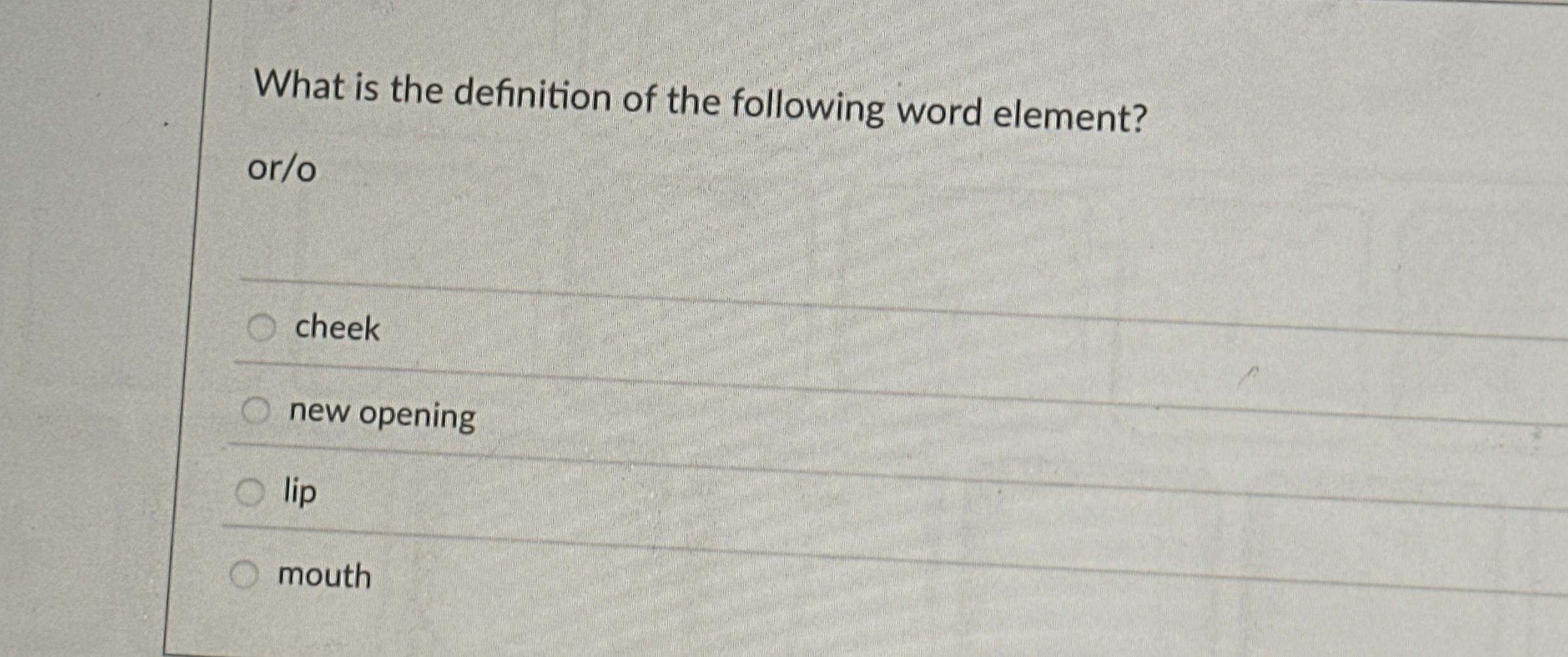 Solved What is the definition of the following word