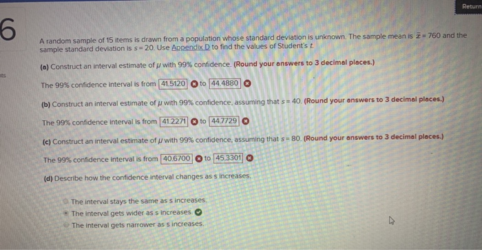 Solved Return A random sample of 15 items is drawn from a | Chegg.com