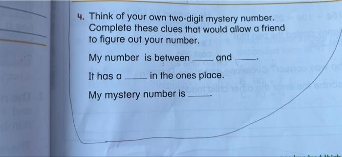 Solved 4. Think of your own two-digit mystery number. | Chegg.com