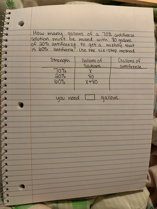 Solved How many, gallons of a 70 antifreeze solution must