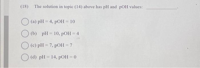 if the ph of a solution is 4.35 what is the poh