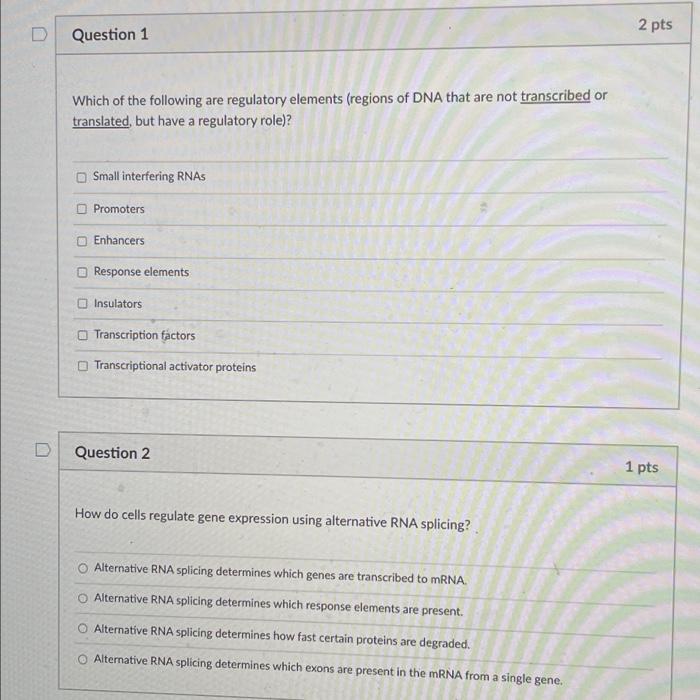 Solved D 2 pts Question 1 Which of the following are | Chegg.com