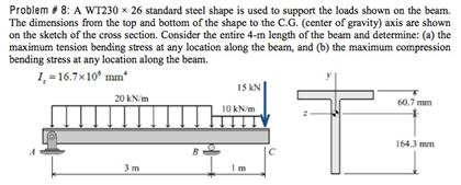 Solved A WT230 times 26 standard steel shape is used to | Chegg.com