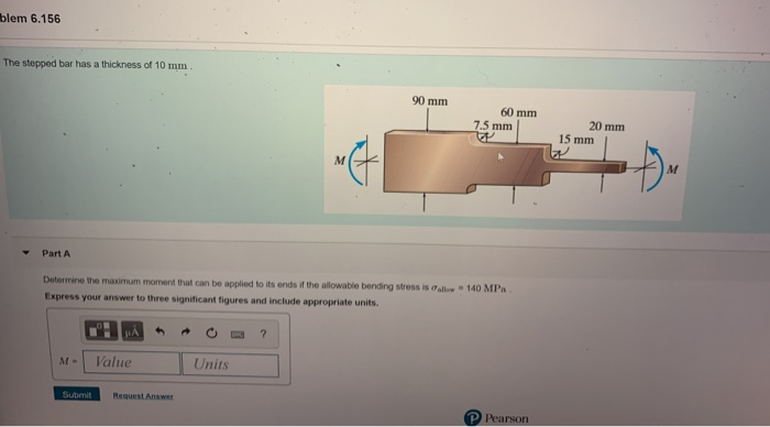 Solved Blem 6.156 The Stepped Bar Has A Thickness Of 10 Mm | Chegg.com