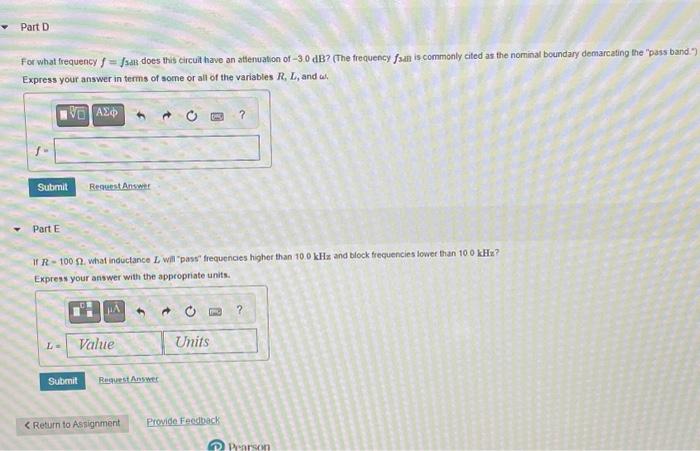 Solved The frequency response of a filter circuit is | Chegg.com