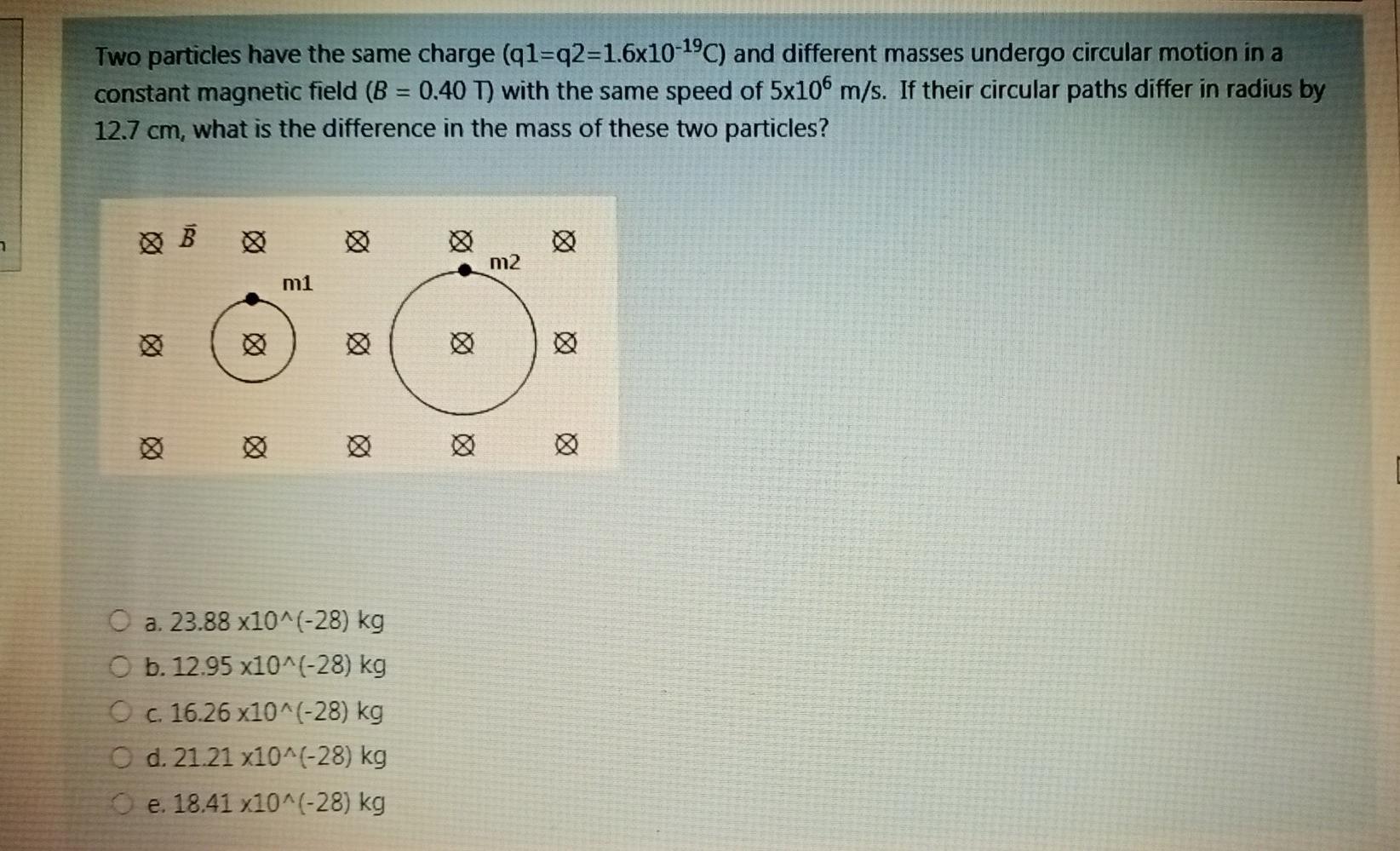 Solved Two particles have the same charge (91=q2=1.6x10-19C) | Chegg.com
