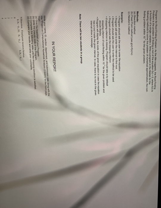 Program For Root Finding Problem As The Title Chegg Program For Root Finding Problem As The Title Chegg