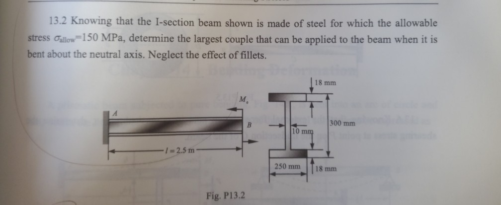 Solved 13.2 Knowing that the I-section beam shown is made of | Chegg.com