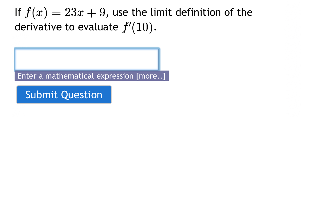 Solved If F X 23x 9 ﻿use The Limit Definition Of The