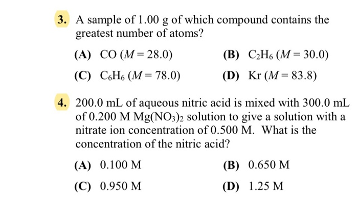 solved-a-sample-of-1-00-g-of-which-compound-contains-the-chegg