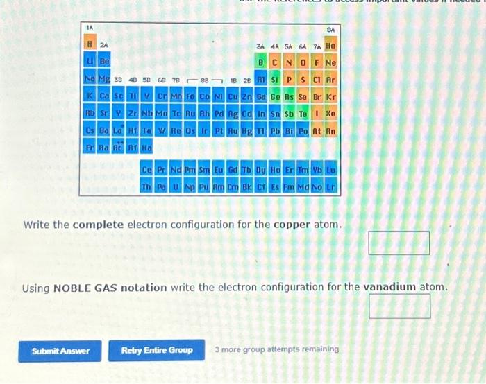Solved Write the complete electron configuration for the