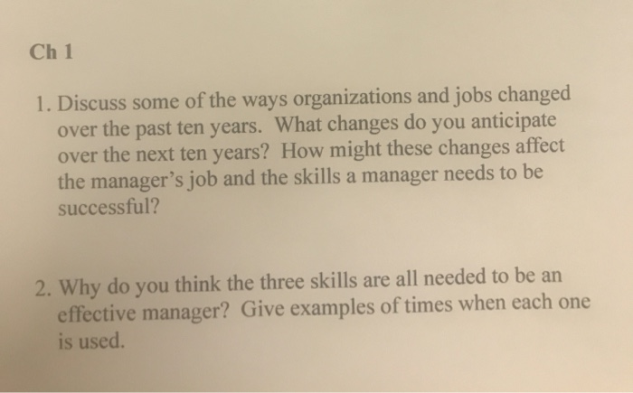 Solved Ch 1 1. Discuss some of the ways organizations and | Chegg.com