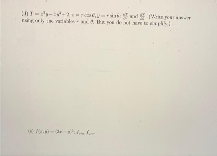 Solved Problem 1. (20 Points) Calculate The Partial | Chegg.com