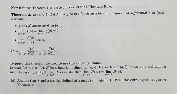 Solved 4. Now let's use Theorem 1 to prove one case of the | Chegg.com