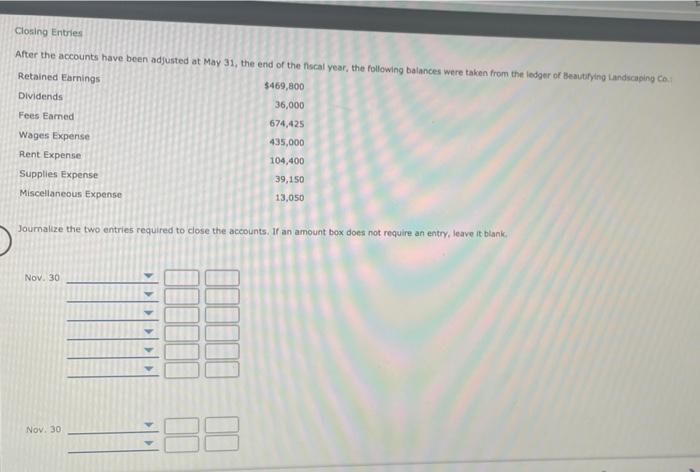 Solved Closing Entries After The Accounts Have Been Adjusted | Chegg.com