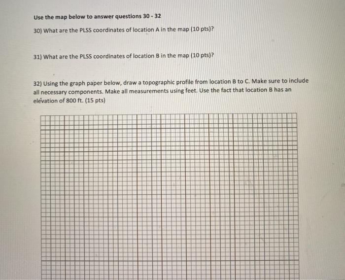Solved Use the map below to answer questions 30 - 32 30) | Chegg.com