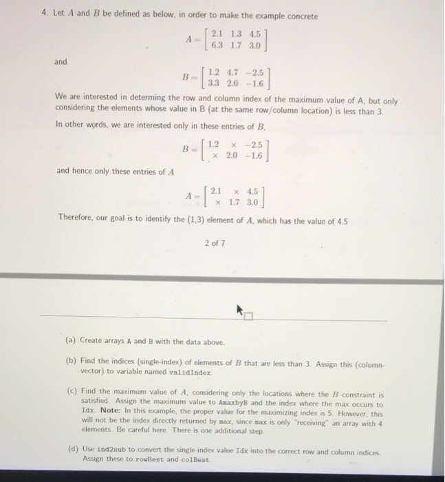 Solved 4. Let A and B be defined as below, in order to make | Chegg.com