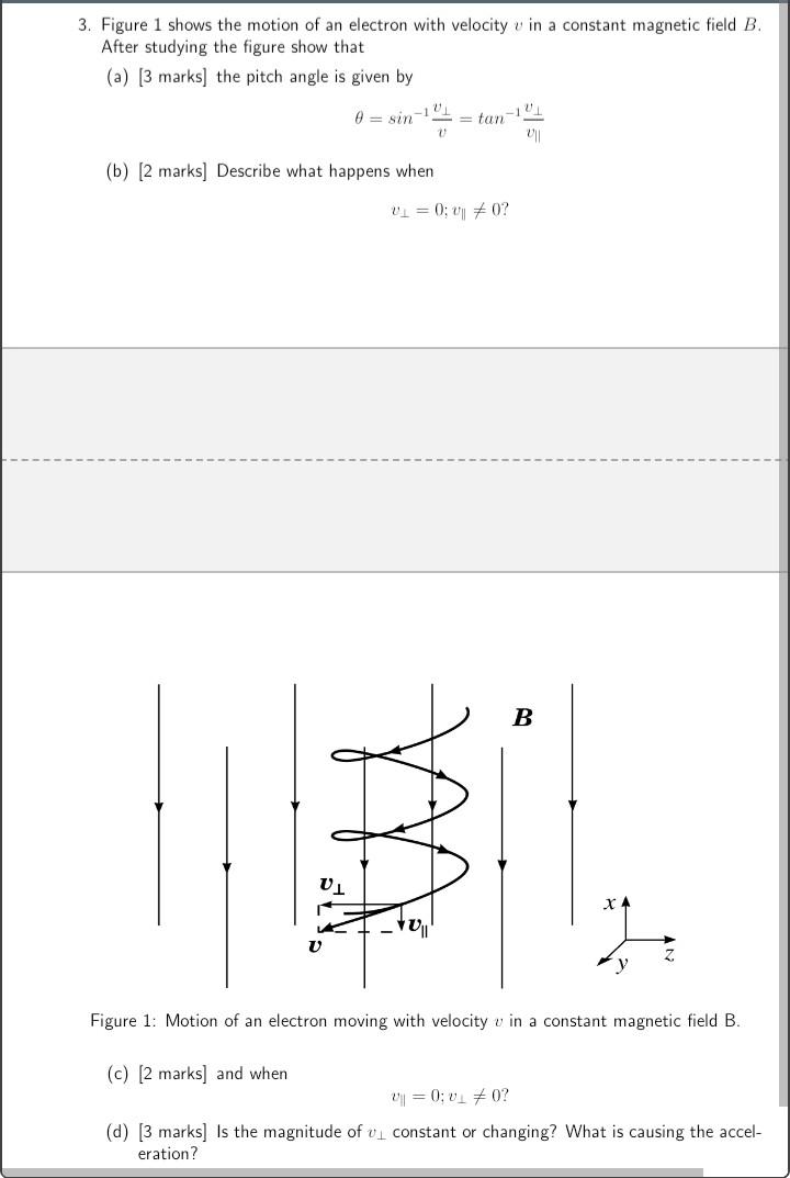 Solved 3. Figure 1 shows the motion of an electron with | Chegg.com