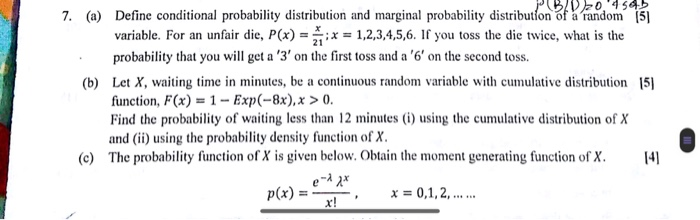 Solved PBV)20.4545 7. (a) Define conditional probability | Chegg.com