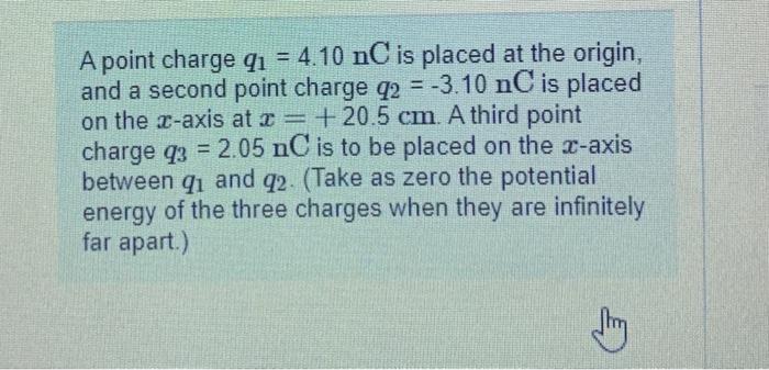 Solved A point charge qı = 4.10 nC is placed at the origin, | Chegg.com