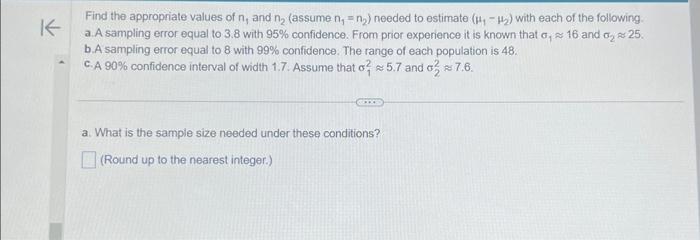 Solved Find the appropriate values of \\( n_{1} \\) and \\( | Chegg.com