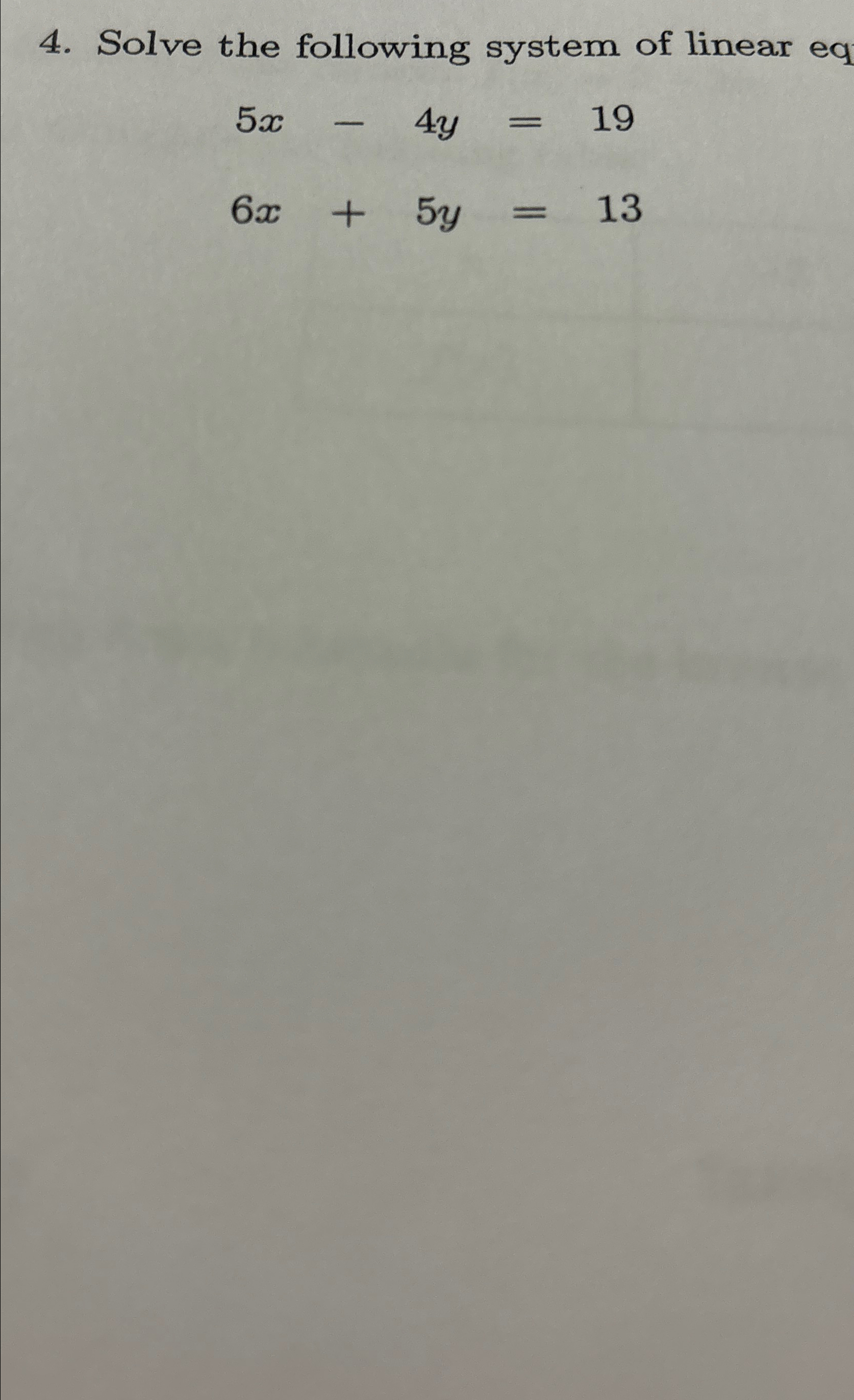 Solved Solve the following system of linear | Chegg.com