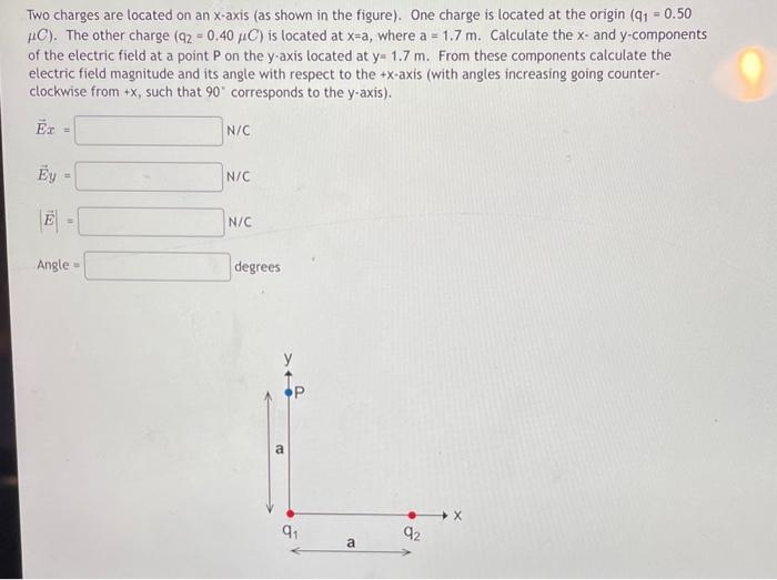 Solved Two charges are located on an x-axis (as shown in the | Chegg.com