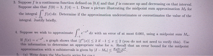 Solved 3. Supposef is a continuous function defined on (0,4) | Chegg.com